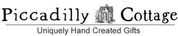 Piccadilly Cottage Horizontal Logo tagline is Uniquely Hand Created Gifts