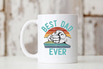 Load image into Gallery viewer, Picture of our All White 11oz Coffee Mug with Graphic Retro and Distressed Best Dad Ever, on front of mug .

