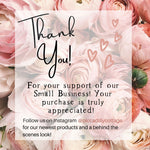 Load image into Gallery viewer, Picture of our Thank You message! Thank you for your support of our small business! Your purchase is truly appreciated! Follow us on Instagram @piccadillycottage for our newest products and a behind-the-scenes look!
