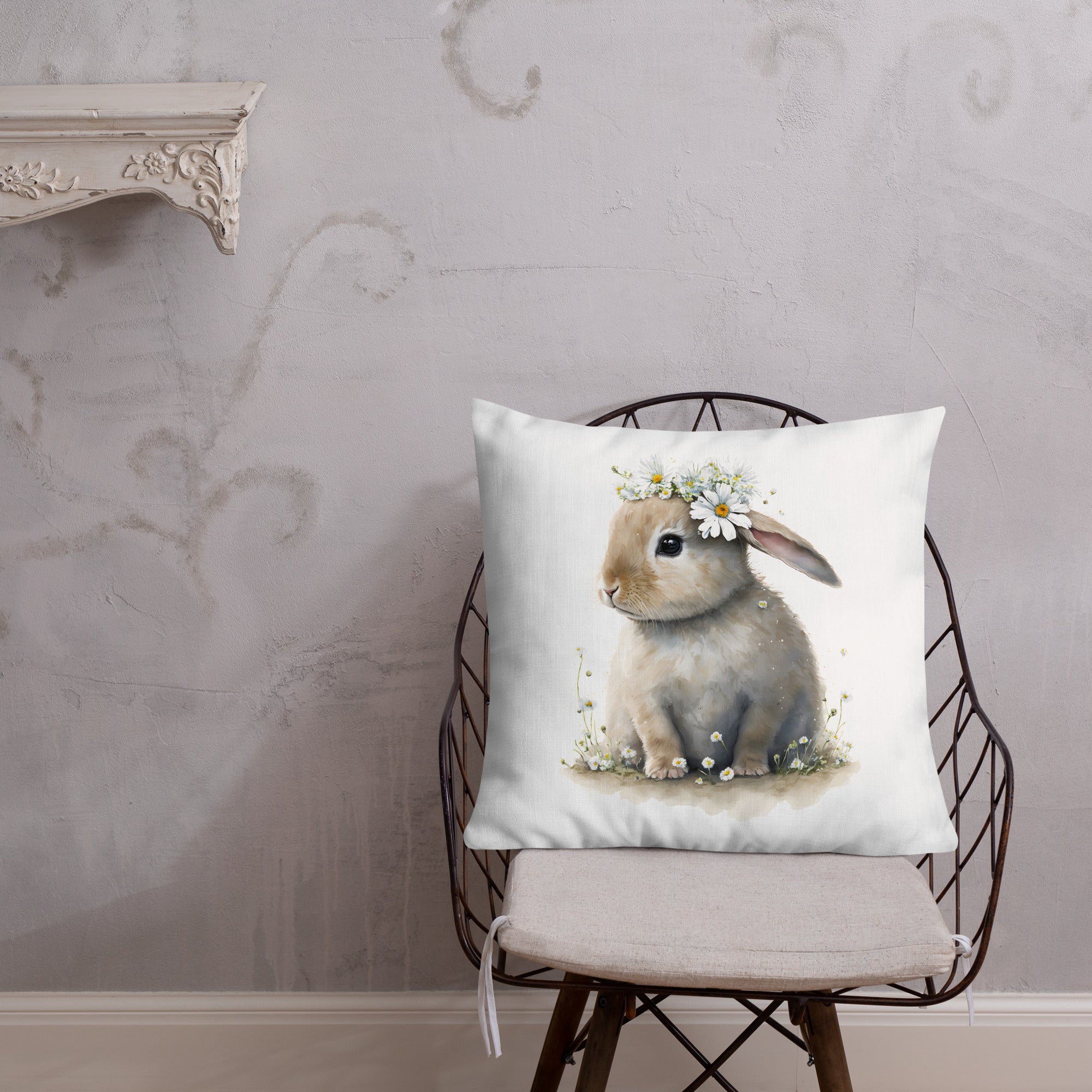 Decorative Bunny Pillow for Spring and Easter - Available in 18x18 and 22x22