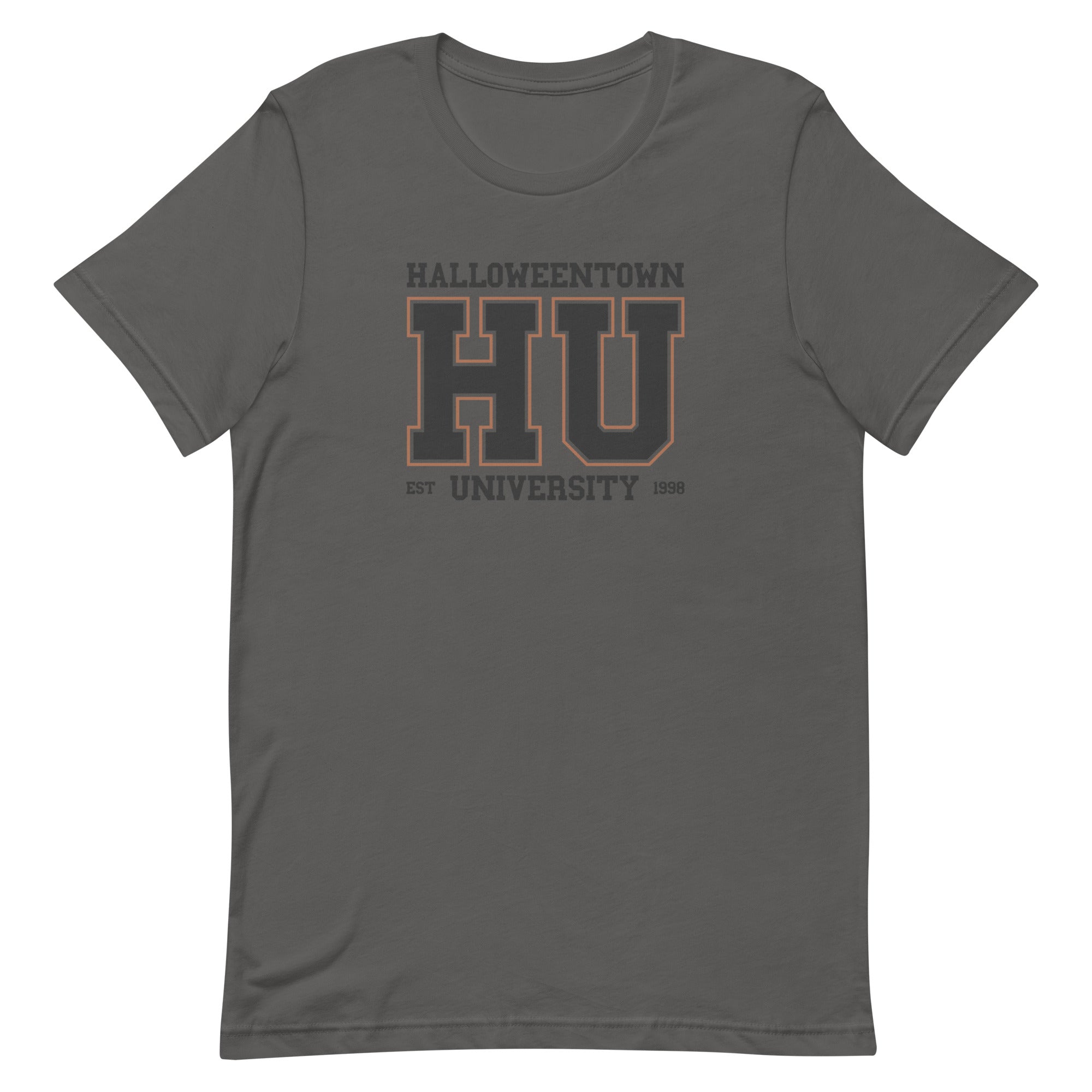 Picture of our Halloweentown University T-Shirt. This tee is available in more sizes and colors. Pictured in Asphalt