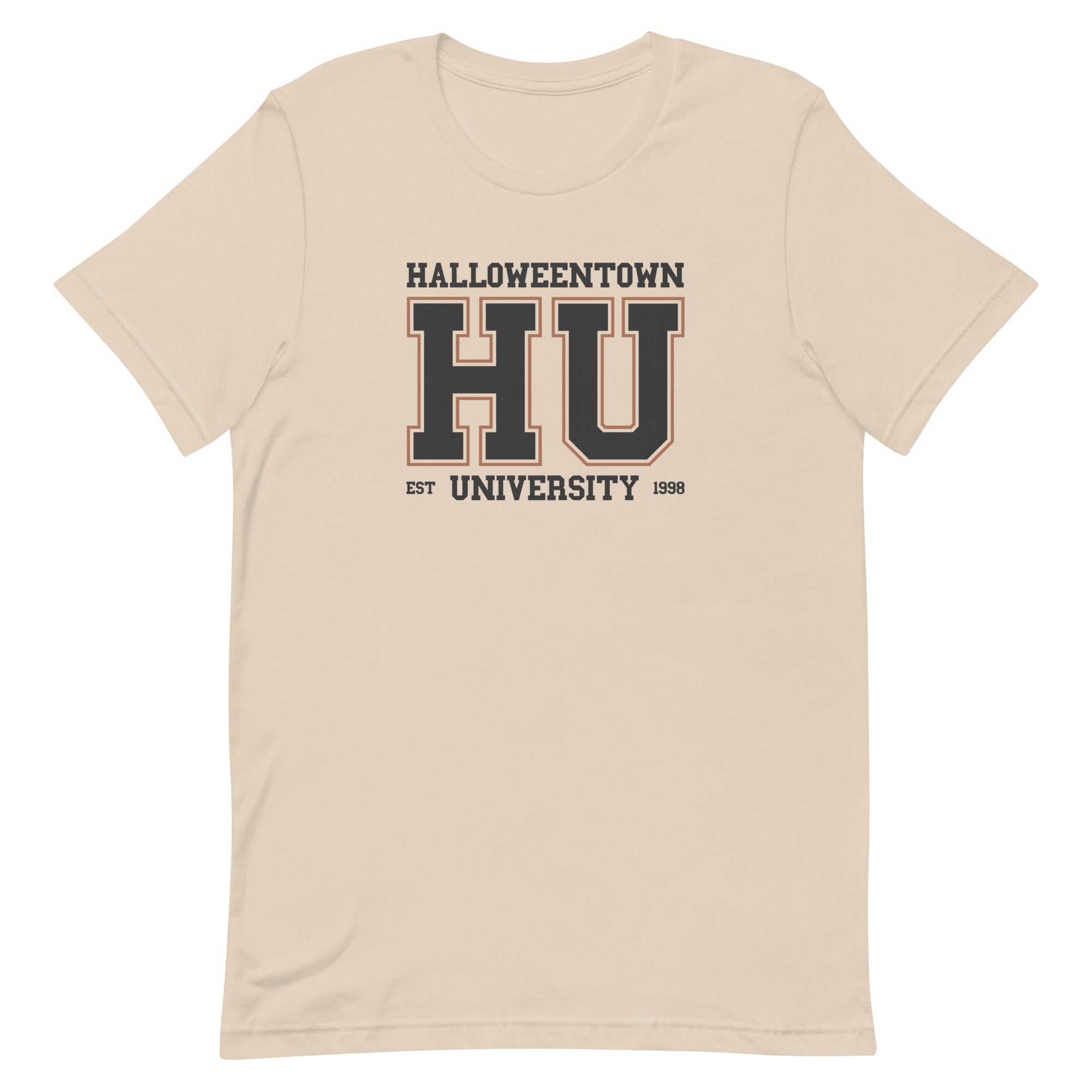 Picture of our Halloweentown University T-Shirt. This tee is available in more sizes and colors. Pictured in Soft Cream