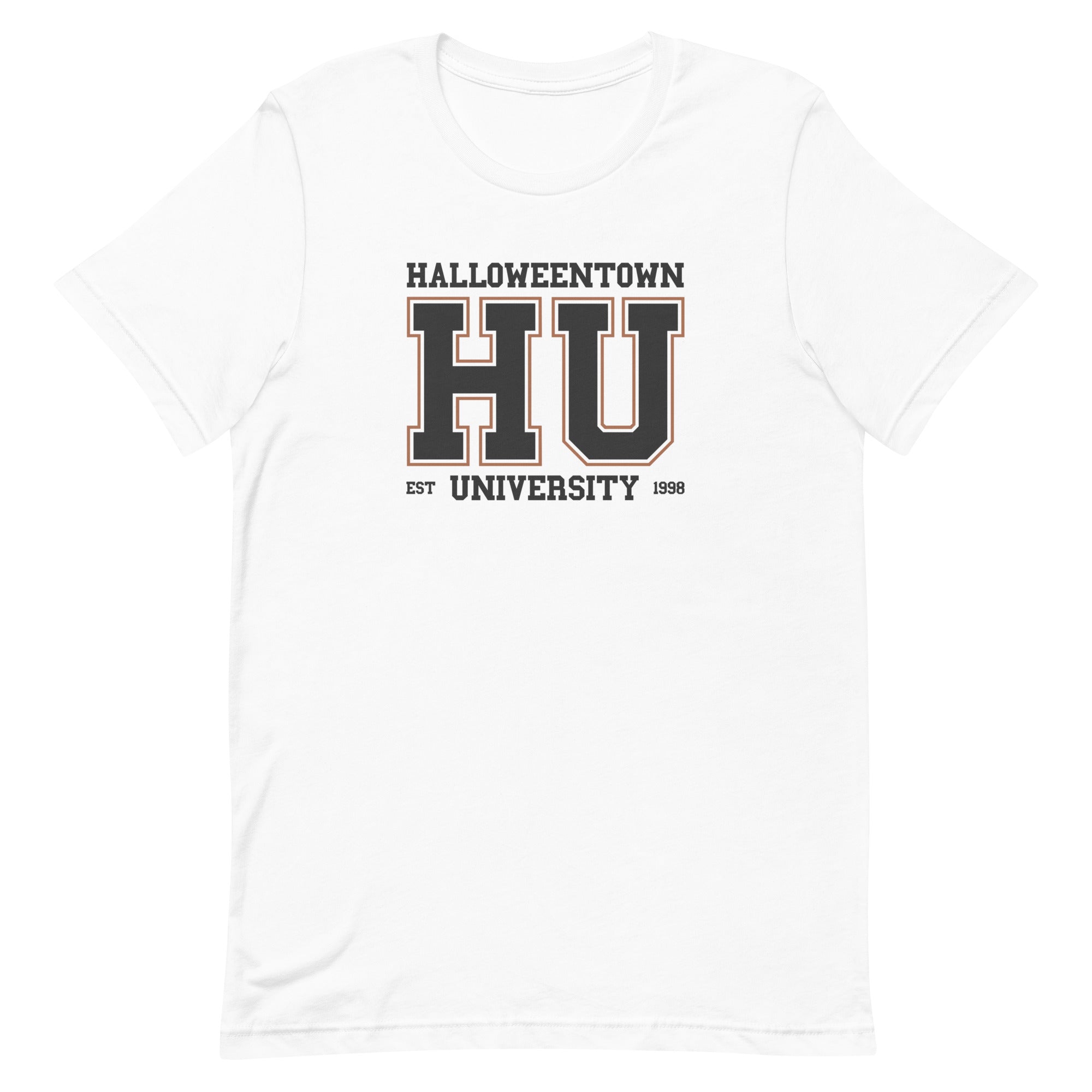 Picture of our Halloweentown University T-Shirt.  This tee is available in more sizes and colors. Pictured in White